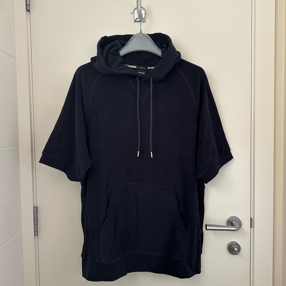 Boss cotton terry hoodie - Navy - Picture 2 of 5